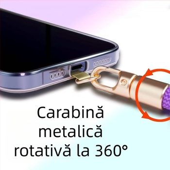 Lanyard pentru telefon – lungime reglabilă; poliester; cataramă metalică; unisex; personalizare disponibilă (imprimare siglă)