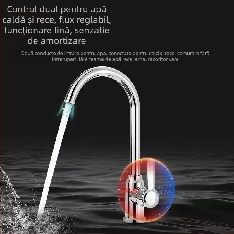  Robinet de bucătărie din oțel inoxidabil, amestecător pentru chiuvetă, disc ceramic, diametrul șeii 32 mm, conducte de 4 mm, model S5-1