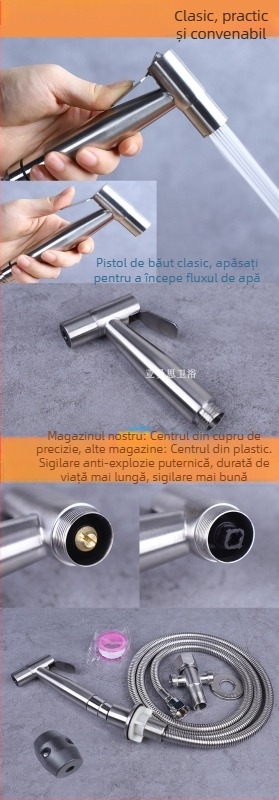 Set de duș pentru chiuveta de bucătărie din oțel inoxidabil 304, cap de spray retractabil, presiune nominală 1,6 MPa, interval de temperatură 0–90°C