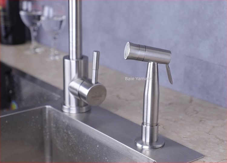 Set de duș pentru chiuveta de bucătărie din oțel inoxidabil 304, cap de spray retractabil, presiune nominală 1,6 MPa, interval de temperatură 0–90°C