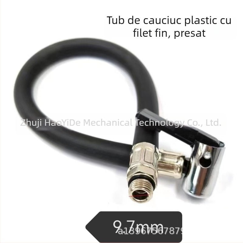 Tub de conectare pentru pistol de umflat anvelope – PU cauciuc/plastic, afișaj 0-8 PSI, precizie 0,01, greutate 95 g