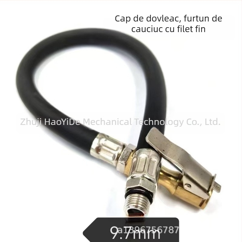 Tub de conectare pentru pistol de umflat anvelope – PU cauciuc/plastic, afișaj 0-8 PSI, precizie 0,01, greutate 95 g
