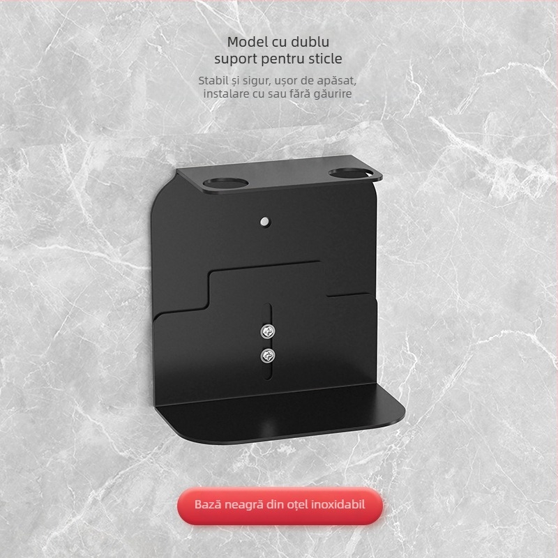 Suport de dozator lichide montat pe perete, din oțel inoxidabil – acționare prin apăsare, stil modern minimalist, finisaj polirat, greutate 0,4 kg