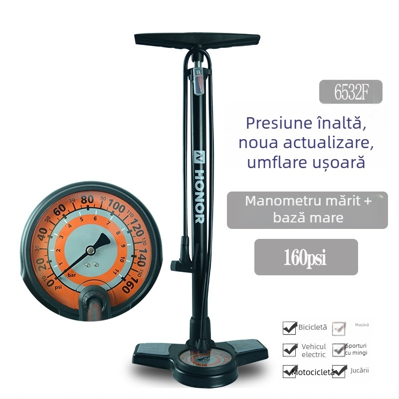 Onai pompă de bicicletă cu presiune înaltă, cu manometru, cilindru pneumatic din fier, procesare personalizată, etichetă privată licențiată