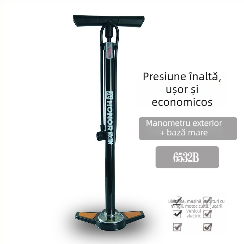 Onai pompă de bicicletă cu presiune înaltă, cu manometru, cilindru pneumatic din fier, procesare personalizată, etichetă privată licențiată