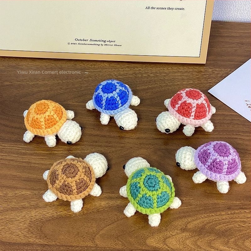 Breloc cheie broască țestoasă croșetată cu lână, figurină drăguță pentru geantă