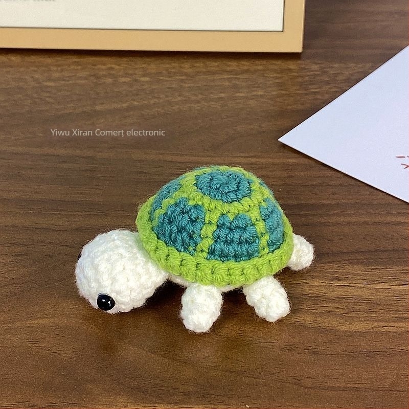 Breloc cheie broască țestoasă croșetată cu lână, figurină drăguță pentru geantă