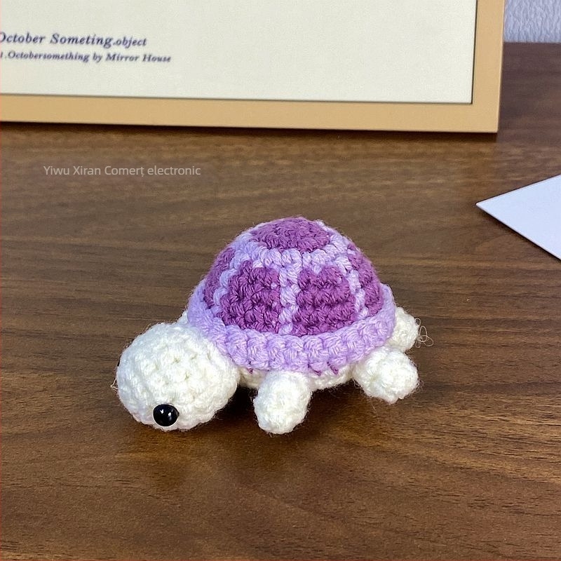 Breloc cheie broască țestoasă croșetată cu lână, figurină drăguță pentru geantă