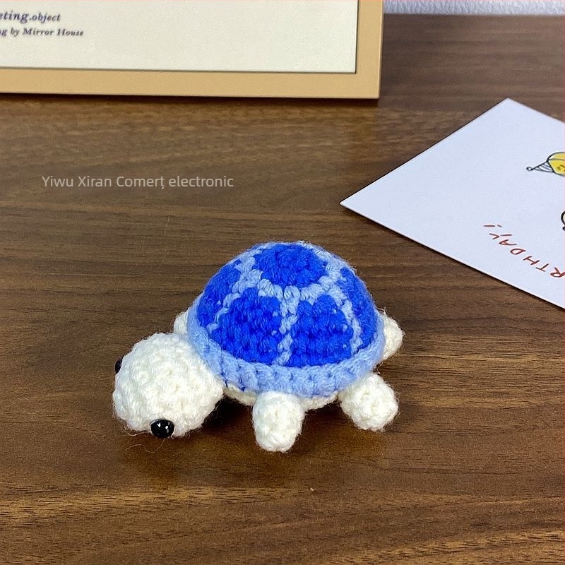 Breloc cheie broască țestoasă croșetată cu lână, figurină drăguță pentru geantă