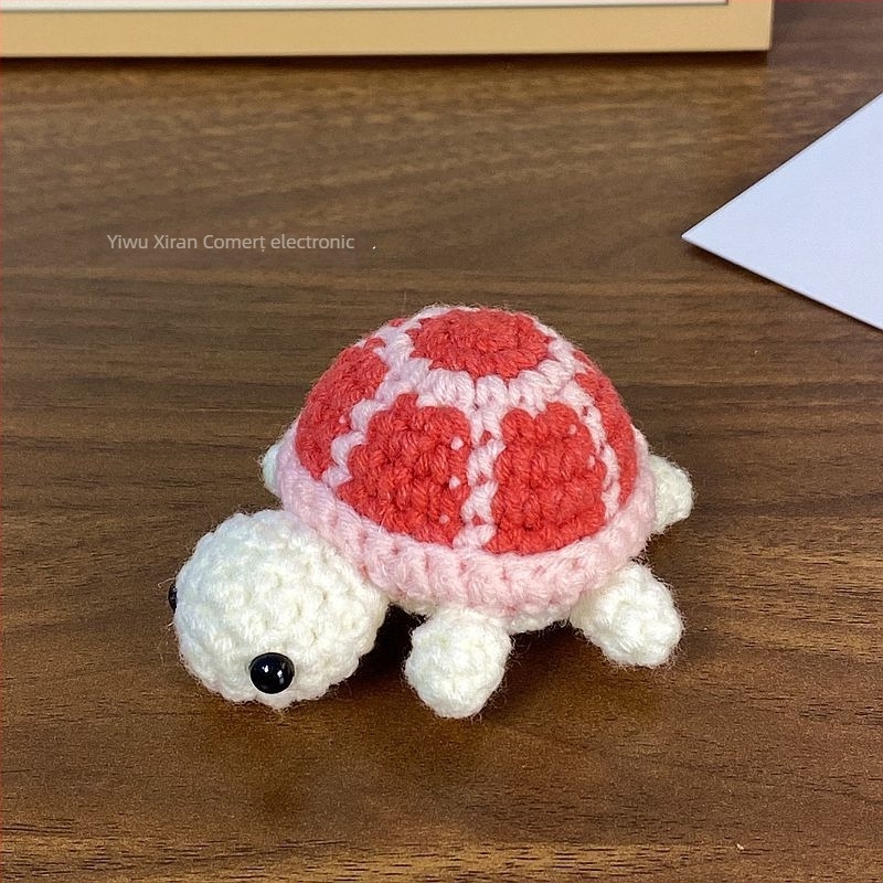 Breloc cheie broască țestoasă croșetată cu lână, figurină drăguță pentru geantă