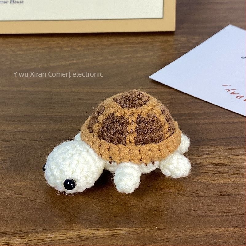 Breloc cheie broască țestoasă croșetată cu lână, figurină drăguță pentru geantă