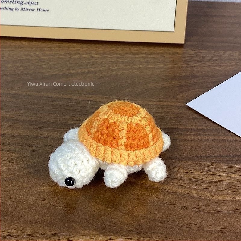 Breloc cheie broască țestoasă croșetată cu lână, figurină drăguță pentru geantă