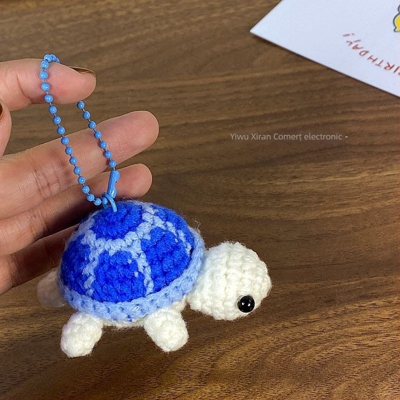 Breloc cheie broască țestoasă croșetată cu lână, figurină drăguță pentru geantă