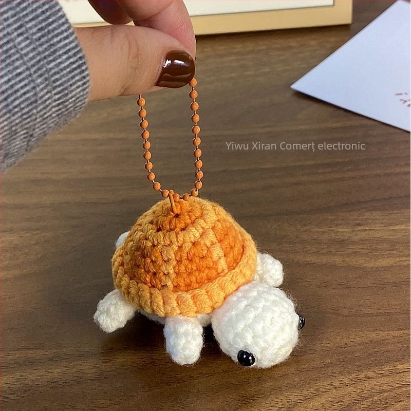 Breloc cheie broască țestoasă croșetată cu lână, figurină drăguță pentru geantă