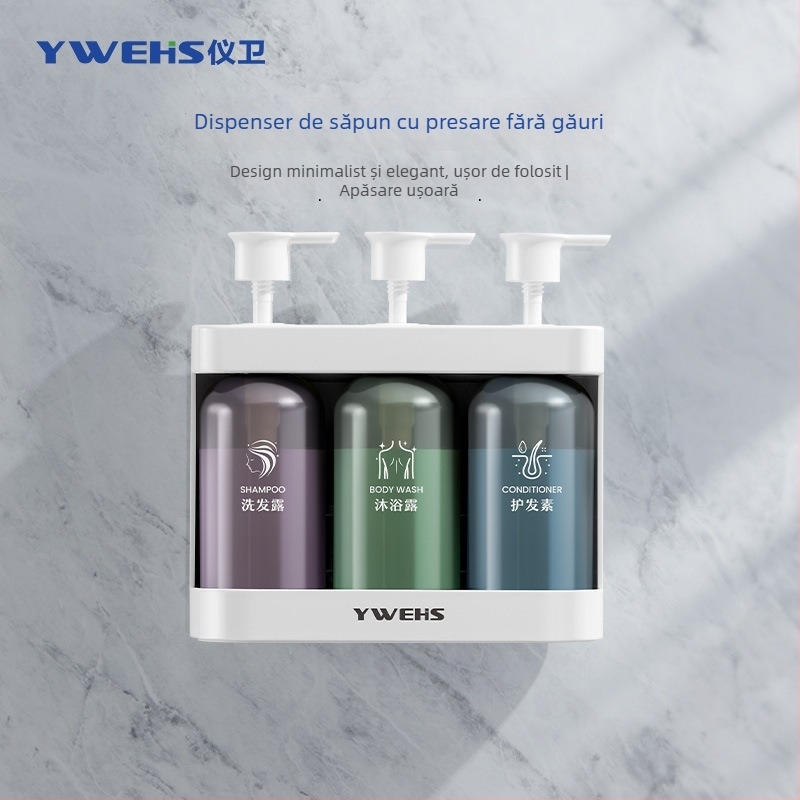 Dispenser de săpun, ABS, montat pe perete, acționare prin apăsare, stil lux ușor, certificat CE