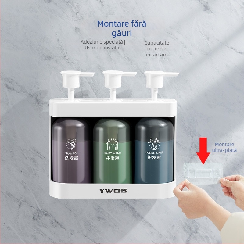 Dispenser de săpun, ABS, montat pe perete, acționare prin apăsare, stil lux ușor, certificat CE