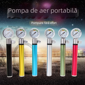 Pompa manuală mini pentru bicicletă – Aluminiu, Manometru hidraulic, Personalizabilă, Jumping Fruit
