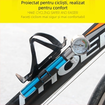 Pompa manuală mini pentru bicicletă – Aluminiu, Manometru hidraulic, Personalizabilă, Jumping Fruit