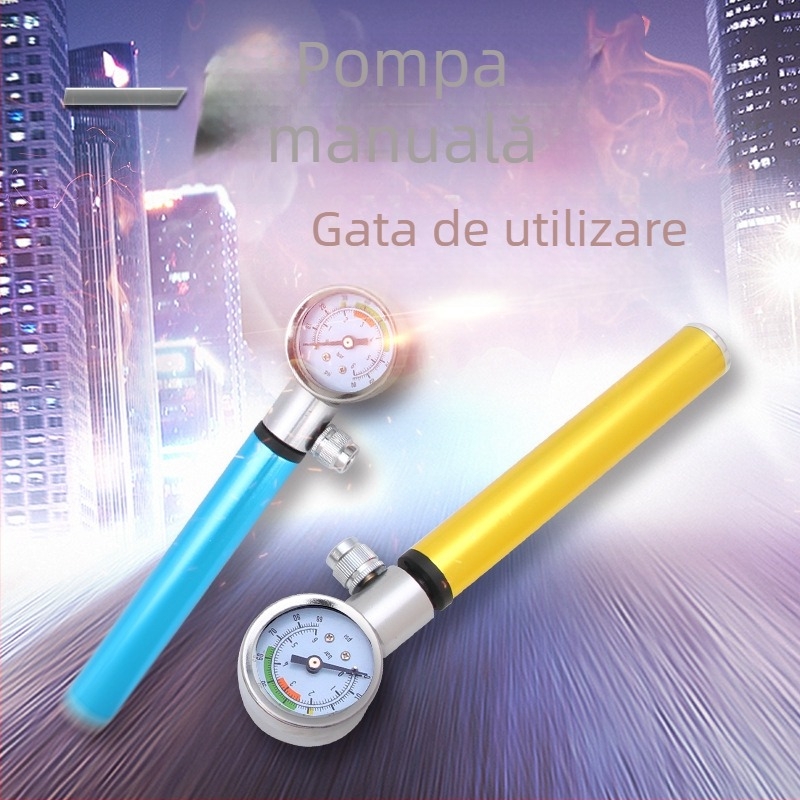Pompa manuală mini pentru bicicletă – Aluminiu, Manometru hidraulic, Personalizabilă, Jumping Fruit