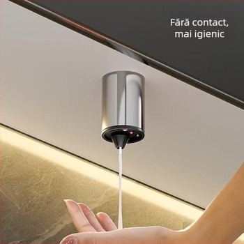 ACEYEA Dozator de săpun cu senzor pentru dulap sub oglindă – alamă cromată, inductiv, stil modern minimalist, 1,2 kg