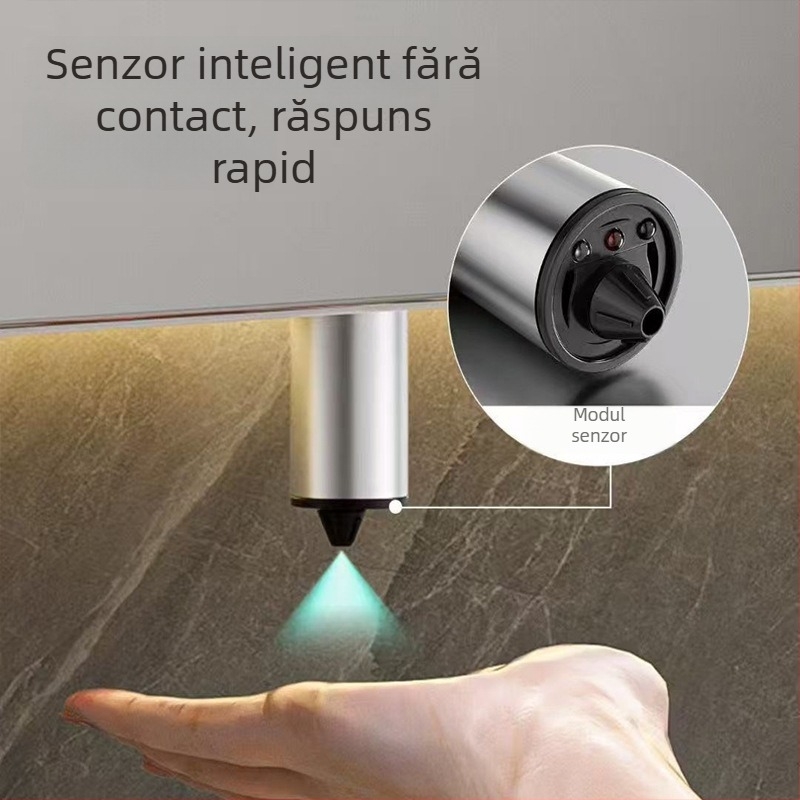 ACEYEA Dozator de săpun cu senzor pentru dulap sub oglindă – alamă cromată, inductiv, stil modern minimalist, 1,2 kg