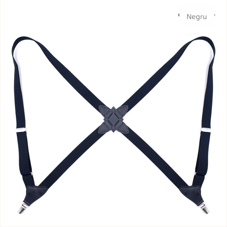 Jill Cool Bretele elastice universale, unisex, cu clips laterale, cruce la spate, 2 clips, reglabil, țesătură jacquard