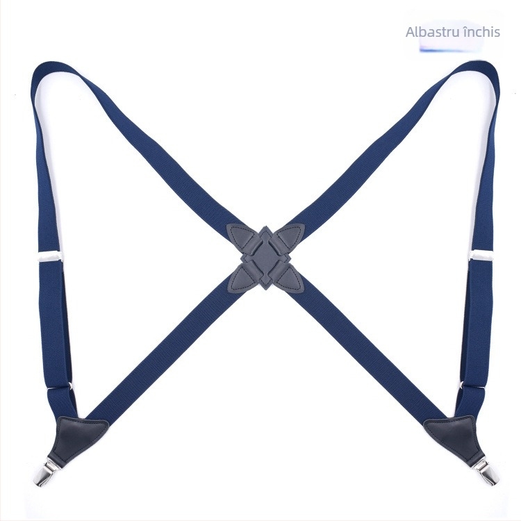 Jill Cool Bretele elastice universale, unisex, cu clips laterale, cruce la spate, 2 clips, reglabil, țesătură jacquard