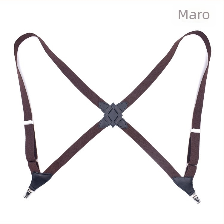 Jill Cool Bretele elastice universale, unisex, cu clips laterale, cruce la spate, 2 clips, reglabil, țesătură jacquard