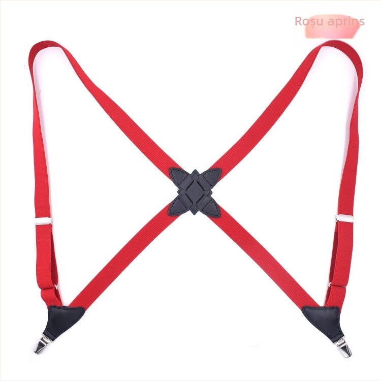 Jill Cool Bretele elastice universale, unisex, cu clips laterale, cruce la spate, 2 clips, reglabil, țesătură jacquard