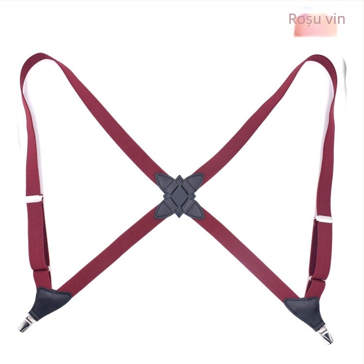 Jill Cool Bretele elastice universale, unisex, cu clips laterale, cruce la spate, 2 clips, reglabil, țesătură jacquard