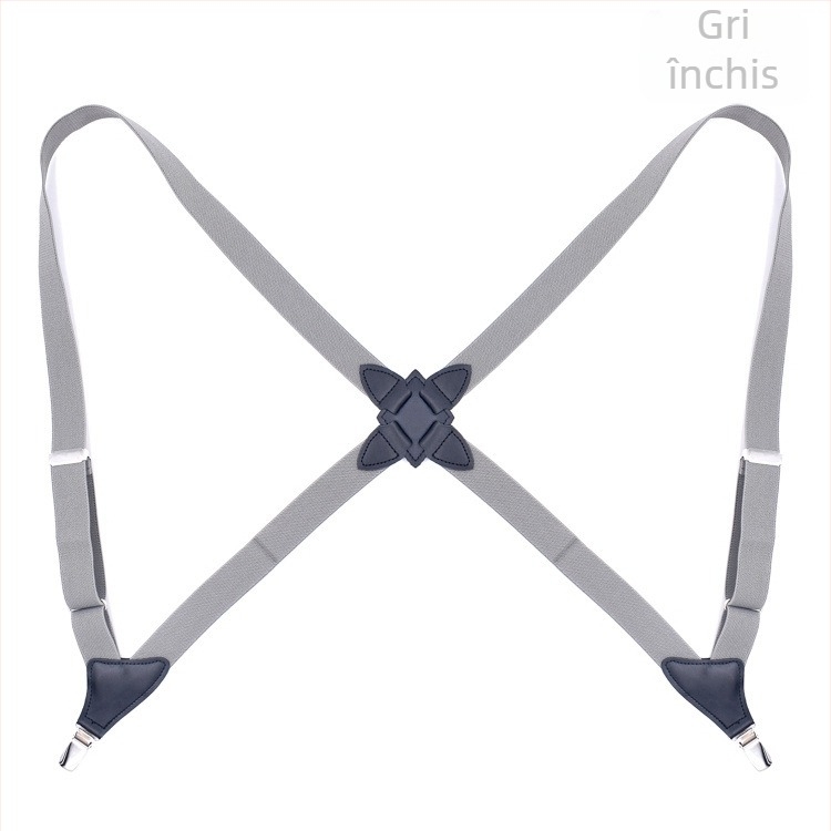 Jill Cool Bretele elastice universale, unisex, cu clips laterale, cruce la spate, 2 clips, reglabil, țesătură jacquard