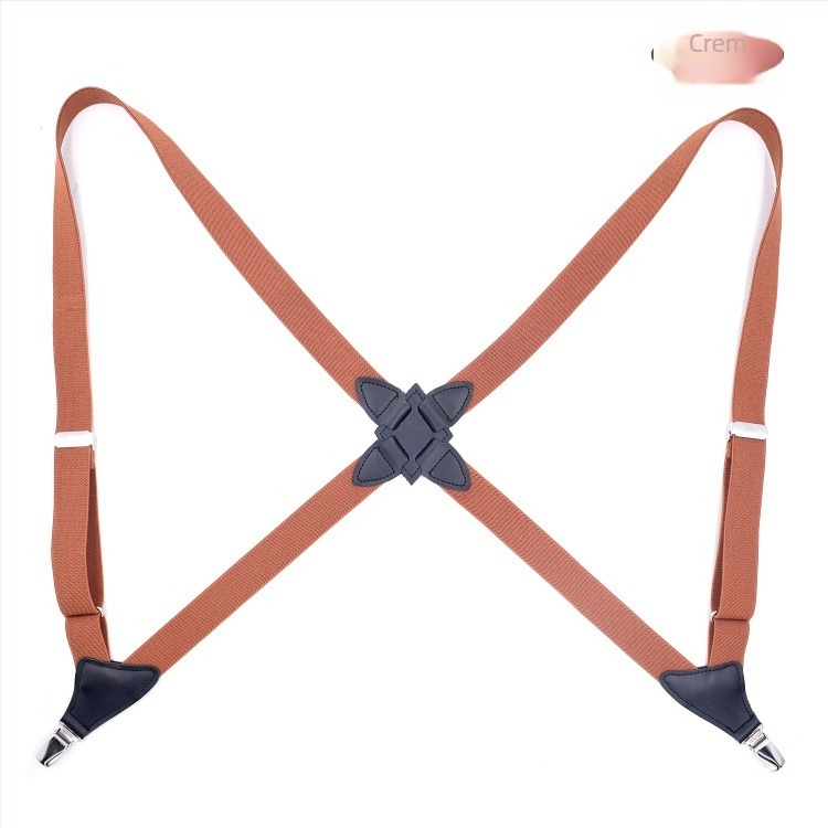 Jill Cool Bretele elastice universale, unisex, cu clips laterale, cruce la spate, 2 clips, reglabil, țesătură jacquard