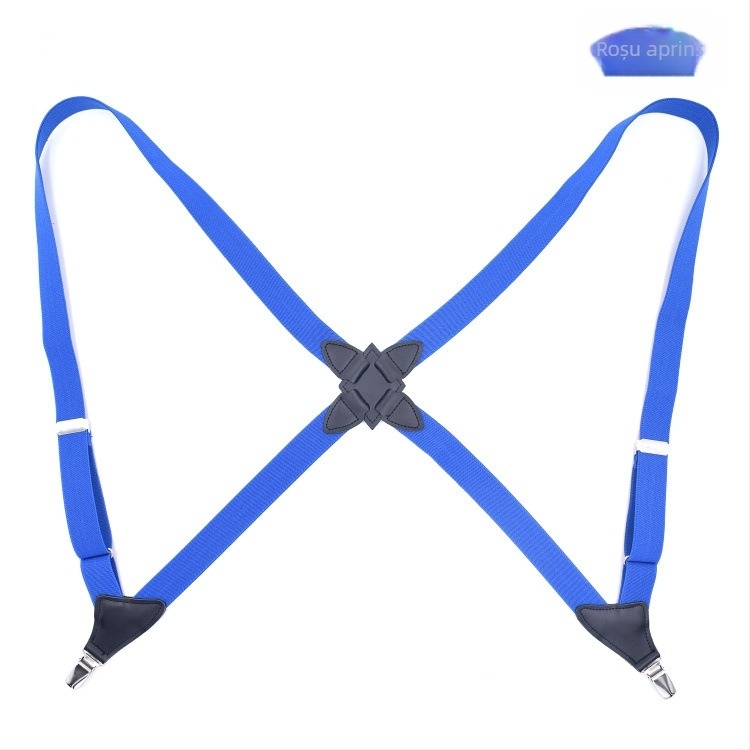 Jill Cool Bretele elastice universale, unisex, cu clips laterale, cruce la spate, 2 clips, reglabil, țesătură jacquard