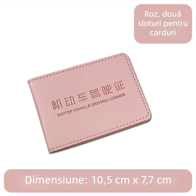 Carcasă din PU pentru permisul de conducere, cu logo personalizabil, textură reliefată, culoare uni, en gros