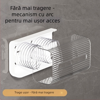 Box de șervete montat pe perete, din plastic, impermeabil, multifuncțional, montaj fără găuri