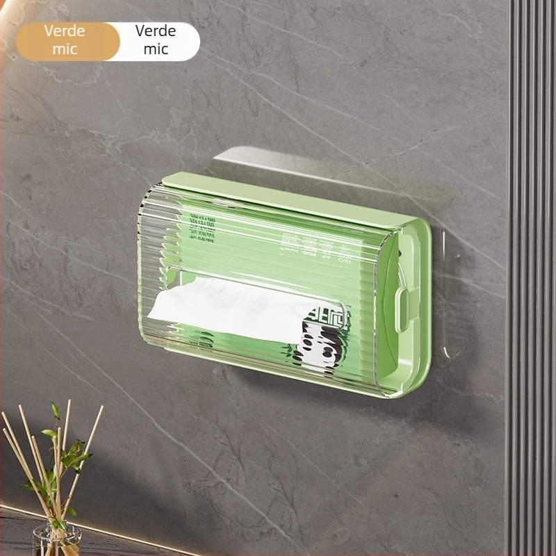 Box de șervete montat pe perete, din plastic, impermeabil, multifuncțional, montaj fără găuri