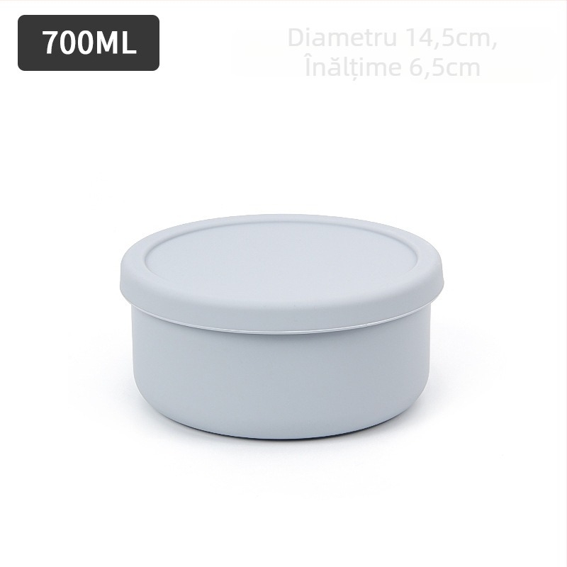 Vas de hrănire pentru bebeluși din silicon, cu capac, rotund, diametru 14–14,9 cm, sigur pentru cuptorul cu microunde