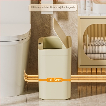 Coș de gunoi inteligent cu deschidere inductivă, 13–17L, PP, pentru living, dormitor, birou, hotel și bucătărie