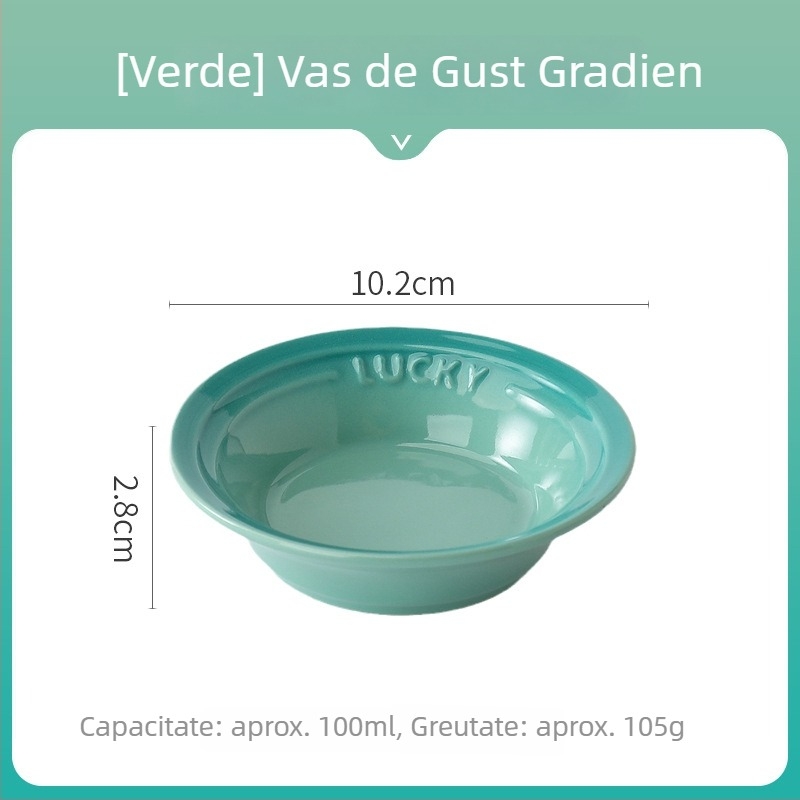 Farfurie rotundă din porțelan, finisaj sub glazură, compatibilă cu microundele, modele multiple, logo imprimat; potrivită pentru sosuri, dips și gustări.