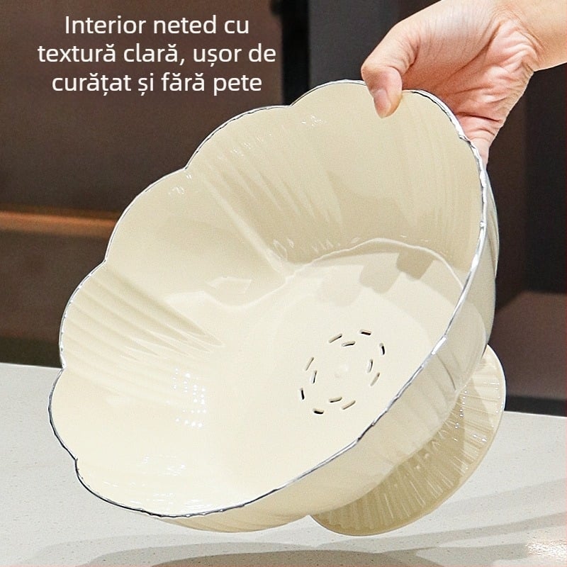 Farfurie de fructe din plastic, cu design de drenaj, Huangge, lansat în 2025.