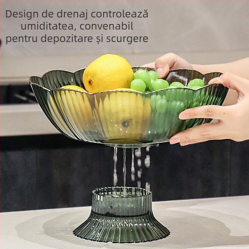 Farfurie de fructe din plastic, cu design de drenaj, Huangge, lansat în 2025.
