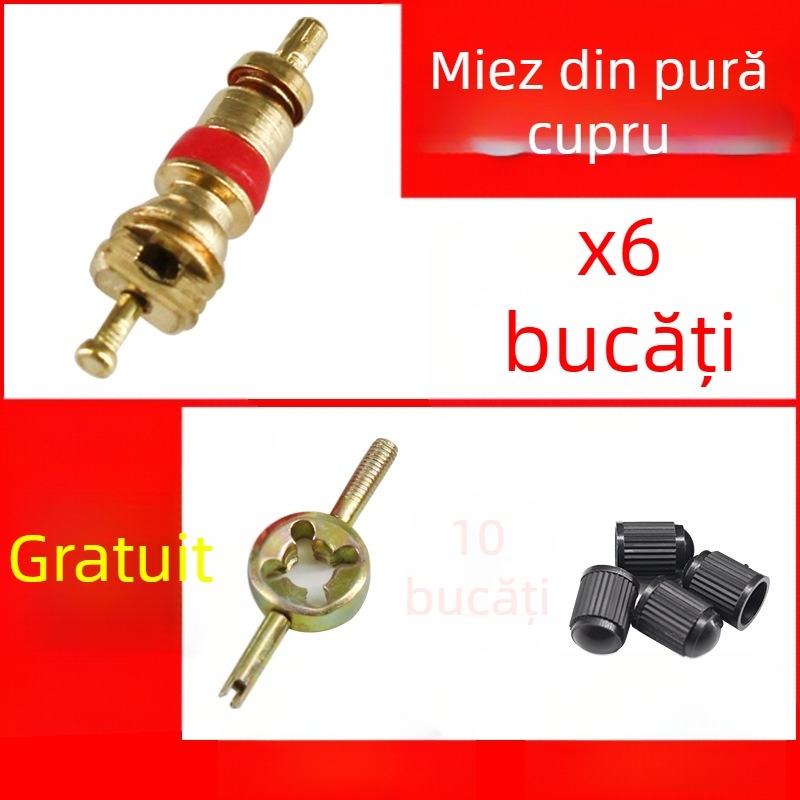 Valvă tubeless cu miez din cupru, cavitate mare, filet italian, utilizare generală