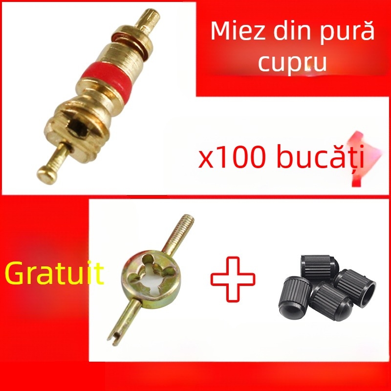Valvă tubeless cu miez din cupru, cavitate mare, filet italian, utilizare generală
