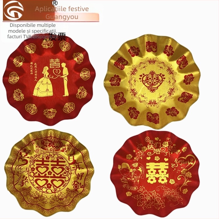 Disc din oțel inoxidabil, rotund, model solid, stil modern minimalist, logo tipărit, cadou de nuntă