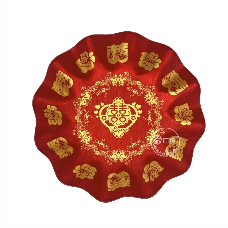 Disc din oțel inoxidabil, rotund, model solid, stil modern minimalist, logo tipărit, cadou de nuntă