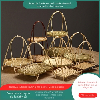 Felie de fructe din bambus, realizată manual, raft de expunere cu mai multe niveluri, Autonomy, stil Light Luxury Retro, Primăvara 2023