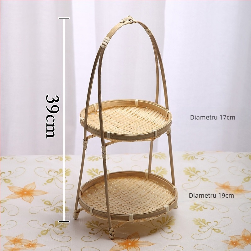 Felie de fructe din bambus, realizată manual, raft de expunere cu mai multe niveluri, Autonomy, stil Light Luxury Retro, Primăvara 2023