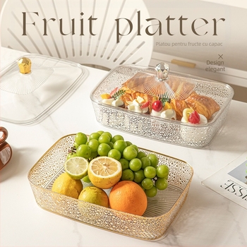 Farfurie de fructe pentru living și măsuță de cafea, material plastic, stil luxos ușor retro, brand Fresh and plentiful, lansare august 2025