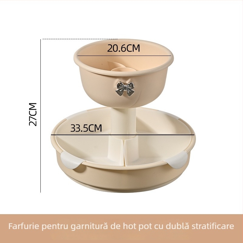 Tava rotativă pentru oale cu coș de scurgere, din plastic, mare, dublă, Guan Zhuojia, Toamna 2020, Clasa I