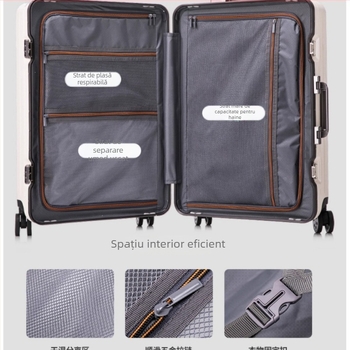 Valiză extensibilă din fibră de carbon, cu lacăt TSA de tip combinație, set de 3 piese, cu roți universale